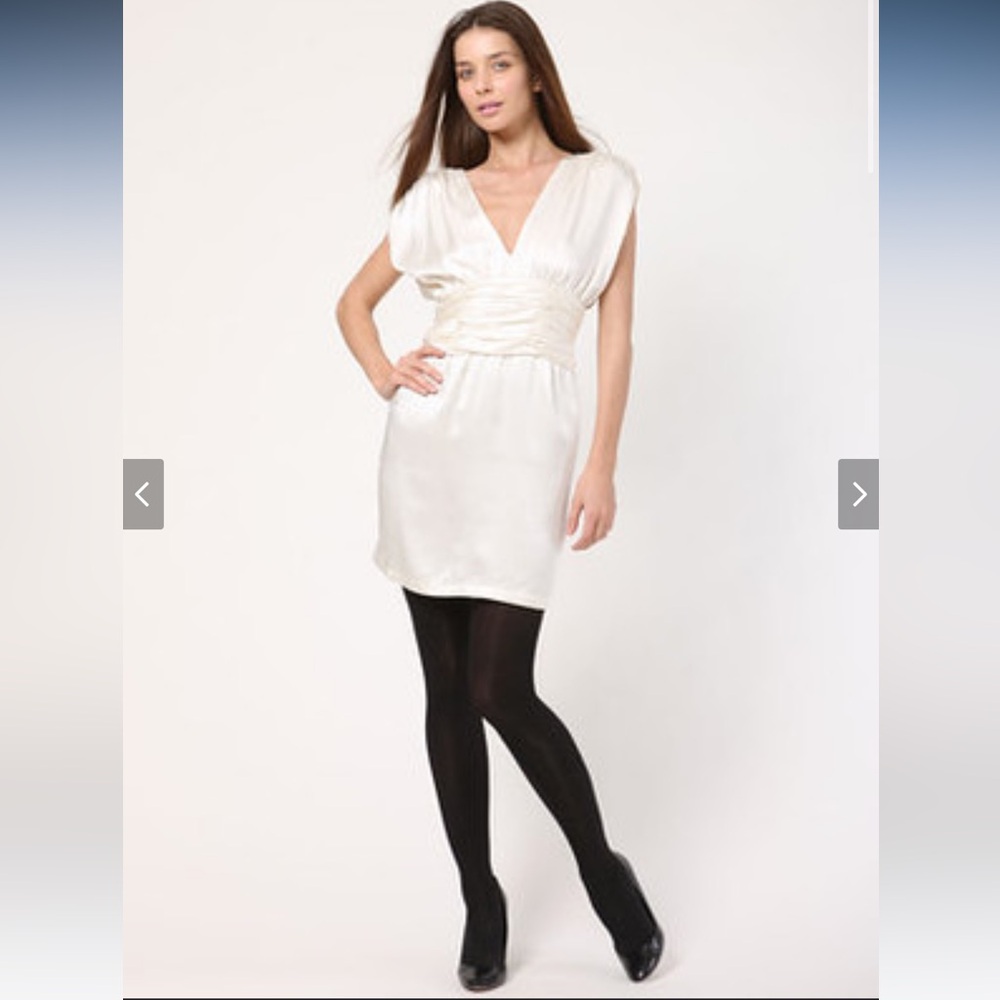 New Jill Stuart 100% Silk “Mindy” Champagne Cream Mini Formal Dress Extra Small